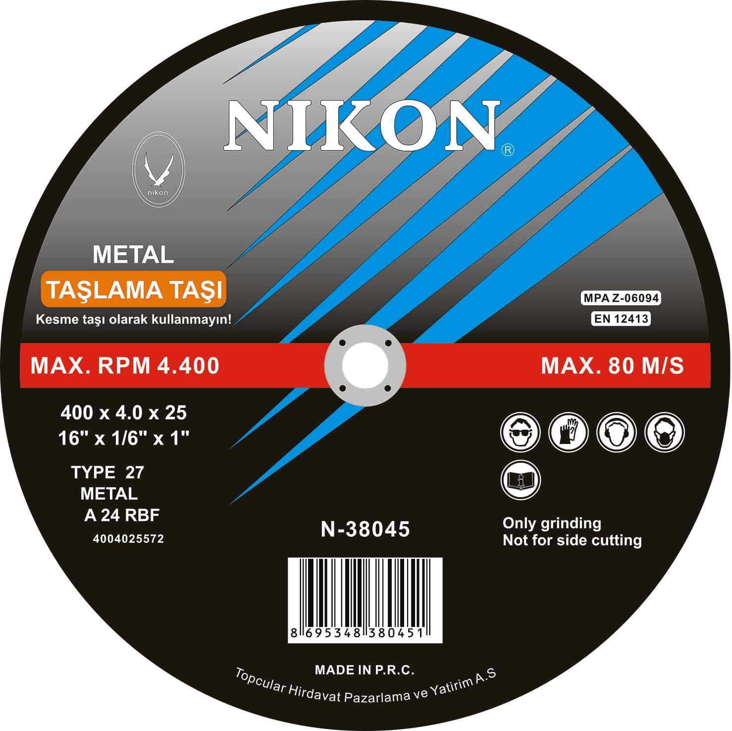 Nikon METAL FLEX TAŞLAMA TAŞI 180x8.0x22 mm NIK38009