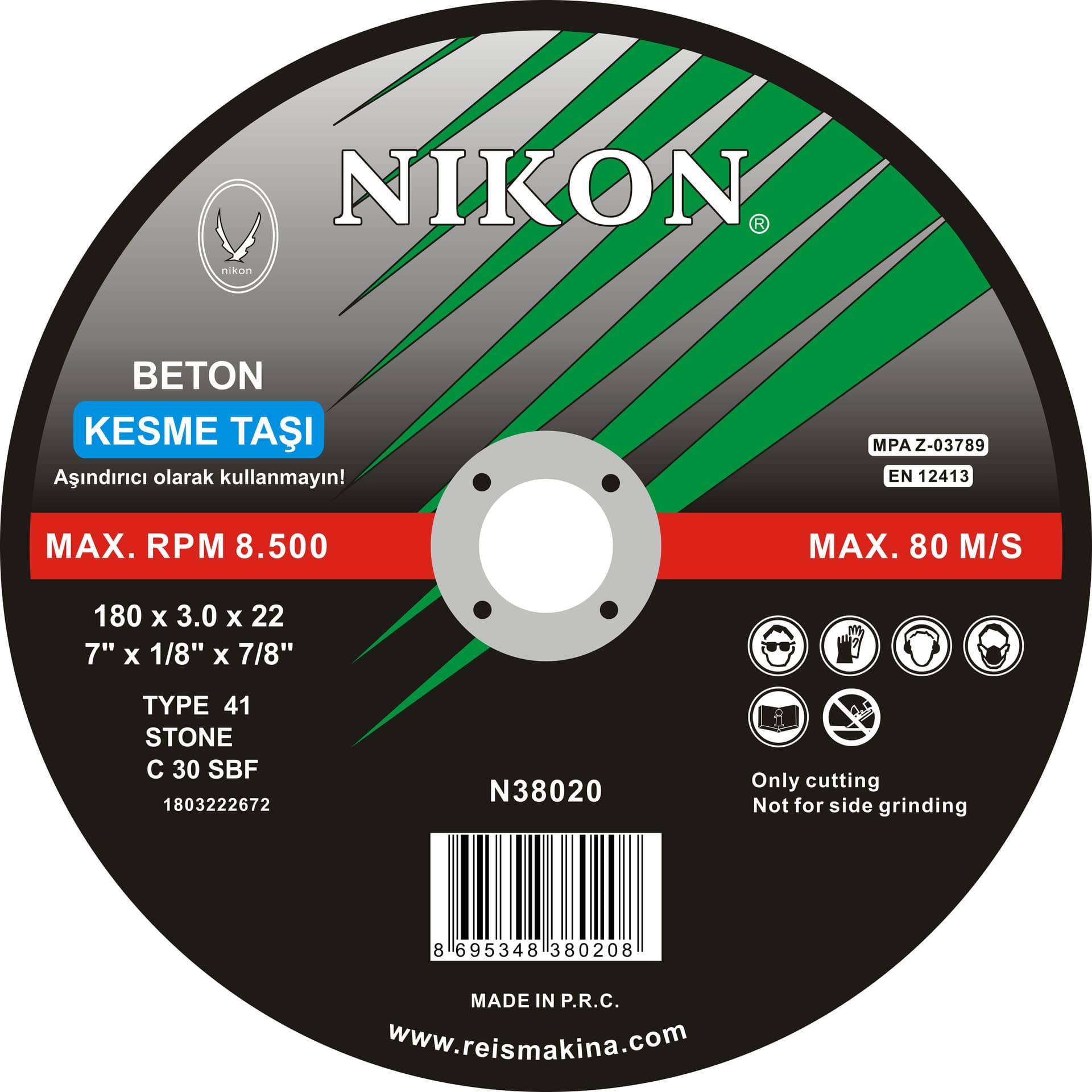 Nikon BETON FLEX KESME TAŞI 230x3.0x22 mm NIK52065