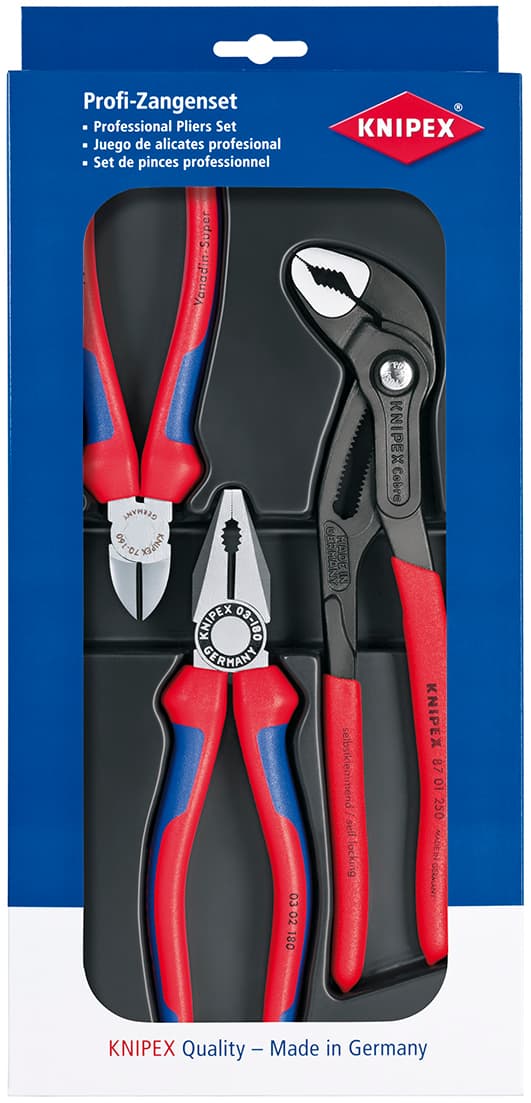 Knipex KOMBİNE PENSE+YAN KESKİ+AYARLI FORT PENSE SET KNI002009V01