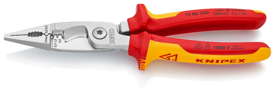 Knipex VDE ÇOK FONKSİYONLU ELEKTRİKÇİ PENSESİ 200 mm KNI1386200