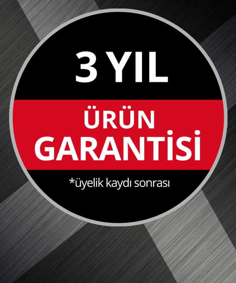 3 yıl ürün garantisi — üyelik kaydı sonrası