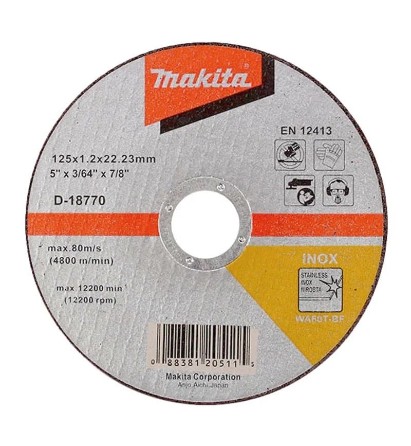 Makita İNOX KESME TAŞI - DÜZ 125x1.2 mm MAAD-18770