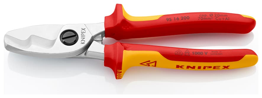 Knipex ÇİFT BIÇAKLI VDE KABLO MAKASI 200 mm KNI9516200