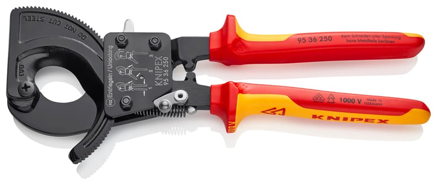 Knipex CIRCIR MEKANİZMALI KABLO MAKASI 250 mm KNI9536250