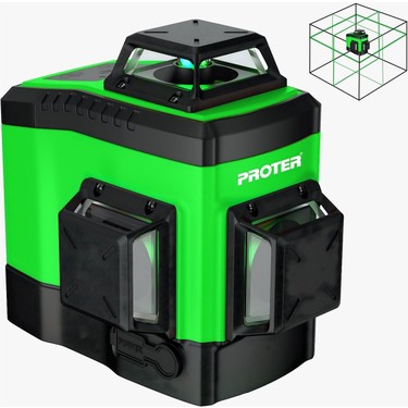 Proter PL 1360 LD 3 X 360 Şakül  2.6 Ah 7.4 V Li - on Pil Yeşil Lazer Şarjlı (UZK.KMND)