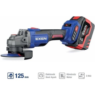 EXEN  EN 454 ATS - 21V 4Ah 115mm Kömürsüz Şarjlı Avuç Taşlama