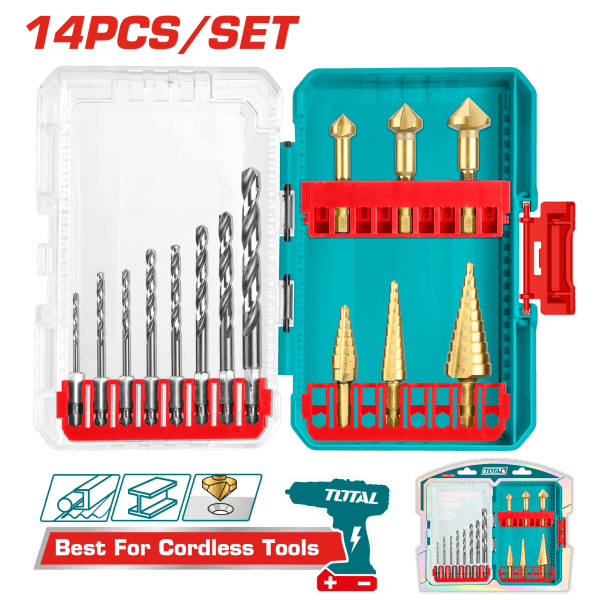 Total 14 PARÇA HSS MATKAP UCU VE KADEMELİ UÇ SETİ