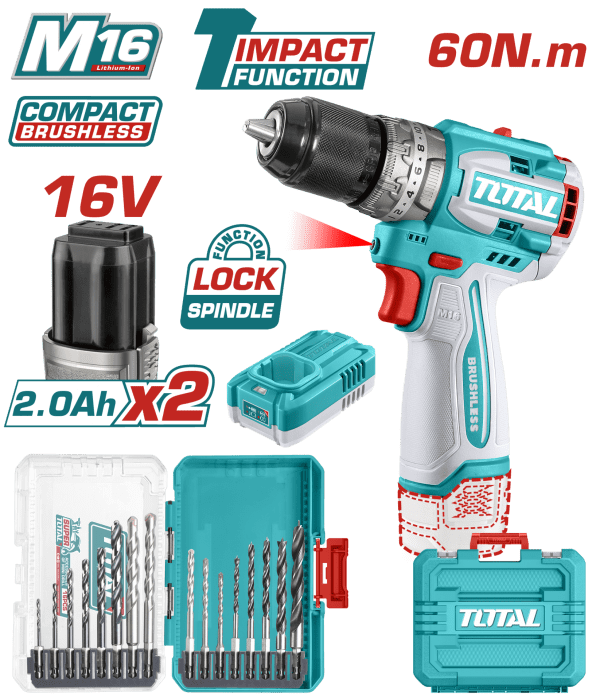Total AVANTAJ SET - 16V DARBELİ MATKAP VE UÇ SETİ