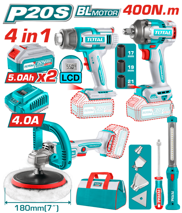 Total AVANTAJ 4 LÜ SET- POLİSAJ, SICAK HAVA TAB., SOMUN SÖKME, IŞIK