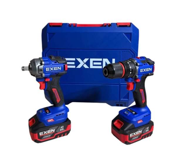 EXEN  EN 204 SET  - 21V 4Ah  Kömürsüz Şarjlı Makina 2'li Set