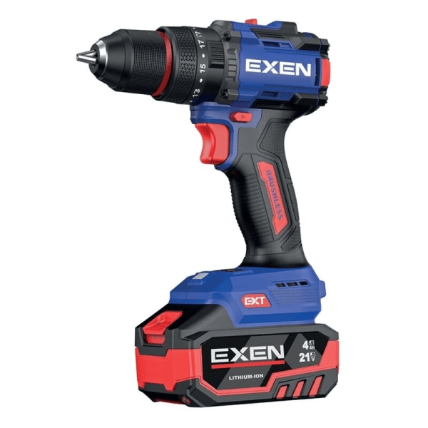 EXEN  EN 294 DS - 21V 4Ah 90N.m Kömürsüz Darbeli Şarjlı Matkap