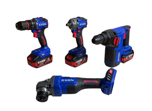 EXEN  EN 404 SET  - 21V 4Ah  Kömürsüz Şarjlı Makina 4'lü Set