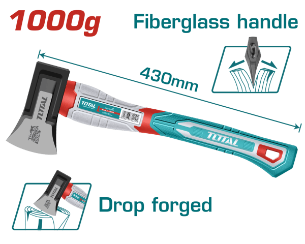 Total FİBERGLAS SAPLI YARMA BALTA 1000 G