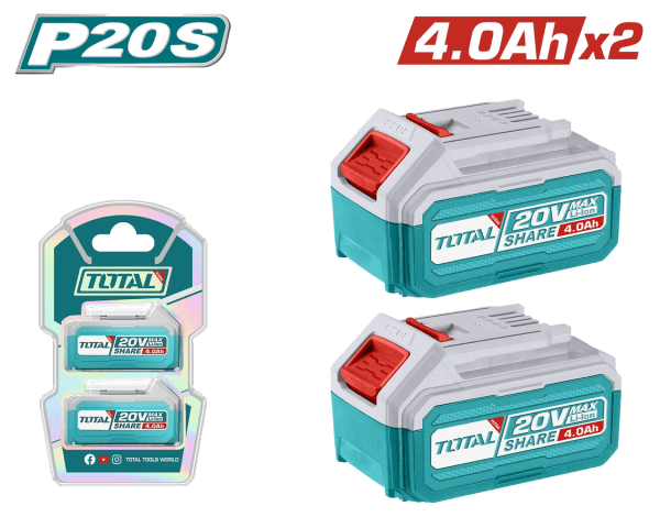 Total LI-ION 4Ah 2 Lİ AKÜ SETİ