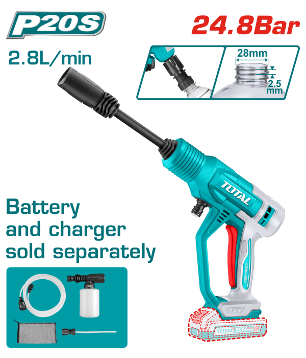 Total LI-ION AKÜLÜ BASINÇLI YIKAMA 25 BAR SOLO