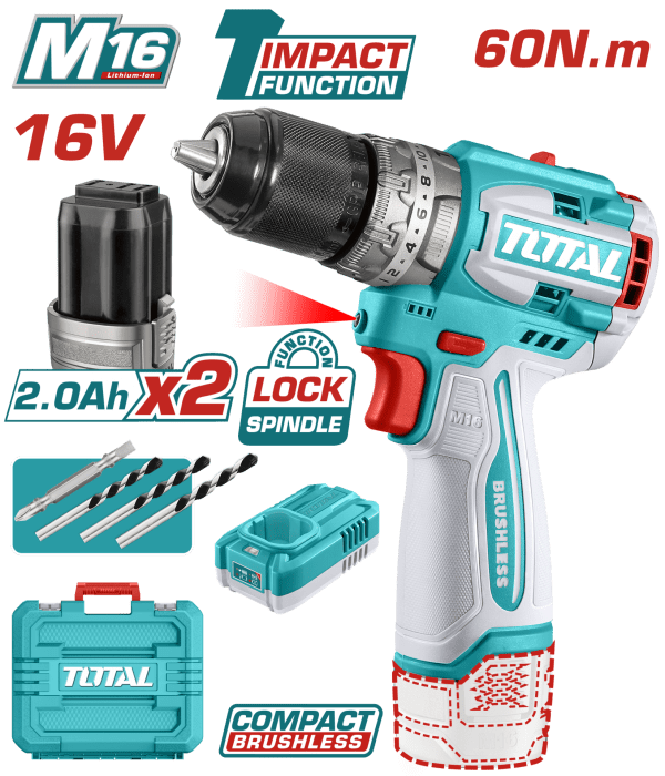 Total LI-ION AKÜLÜ DARBELİ KÖMÜRSÜZ MATKAP