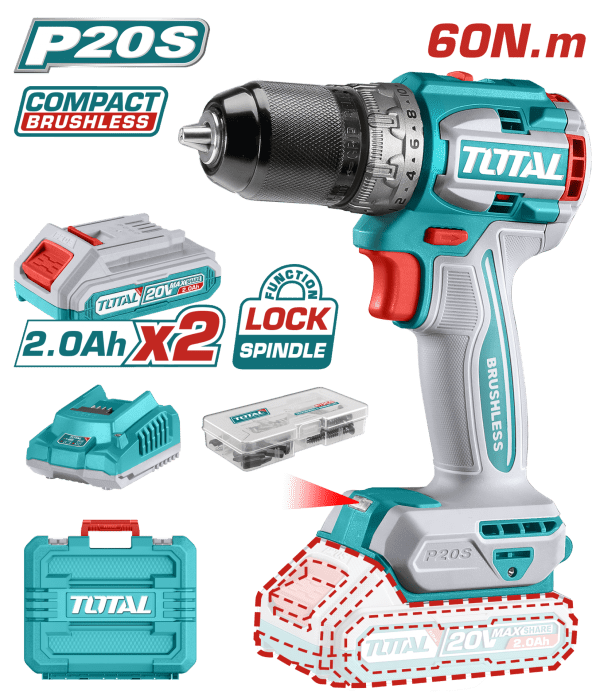 Total LI-ION AKÜLÜ DARBESİZ MATKAP 2x2.0AH