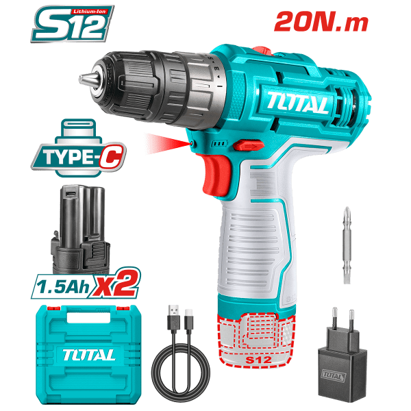 Total LI-ION AKÜLÜ DARBESİZ MATKAP TYPE-C