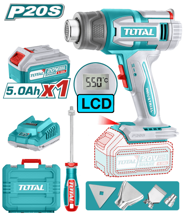 Total LI-ION AKÜLÜ SICAK HAVA TABANCASI LED EKRANLI