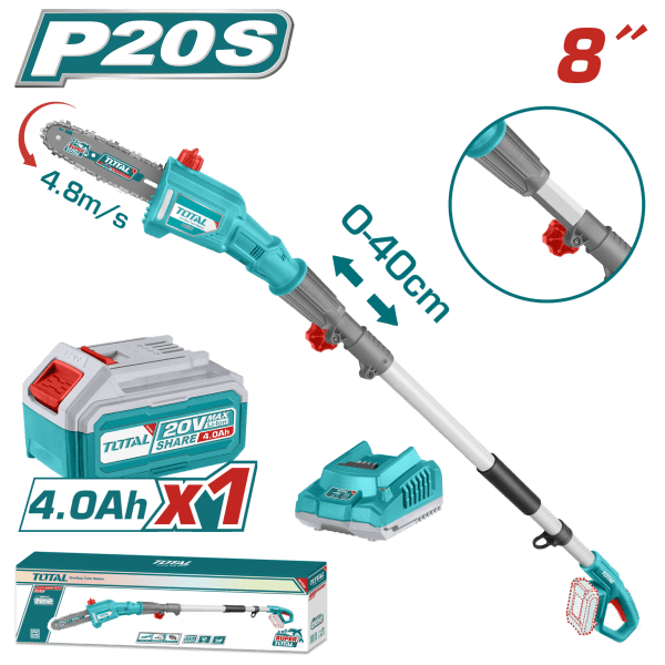 Total LI-ION AKÜLÜ TELESKOPİK YÜKSEK DAL KESME MAKİNESİ