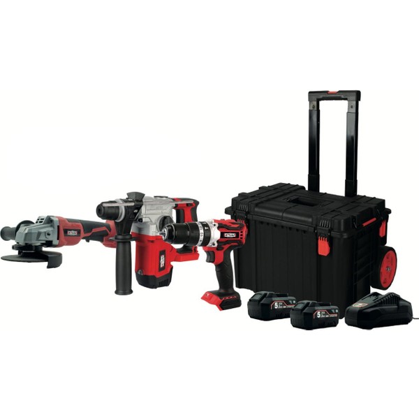 Attlas Pro-Atbl Taşlama - Matkap - Kırıcı Delici 3'lü Çantalı Kömürsüz Set