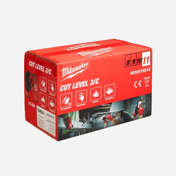 Milwaukee 3. Derece Kesik Korumalı Nitril Eldiven - 10/XXL - 144'lü