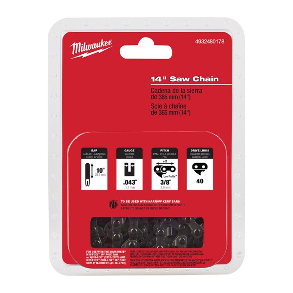 Milwaukee 35cm/14" Yedek Zincir 0.325" x 1.1 M18 FTHCHS35