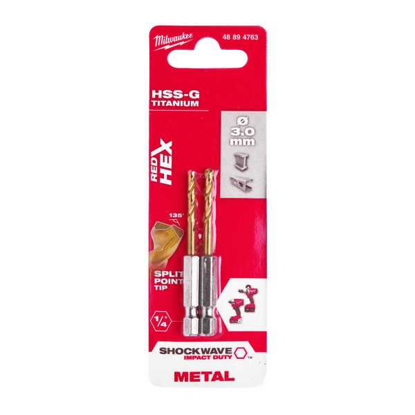 Milwaukee 3x65 mm HSS-G Hex Girişli Metal Matkap Ucu