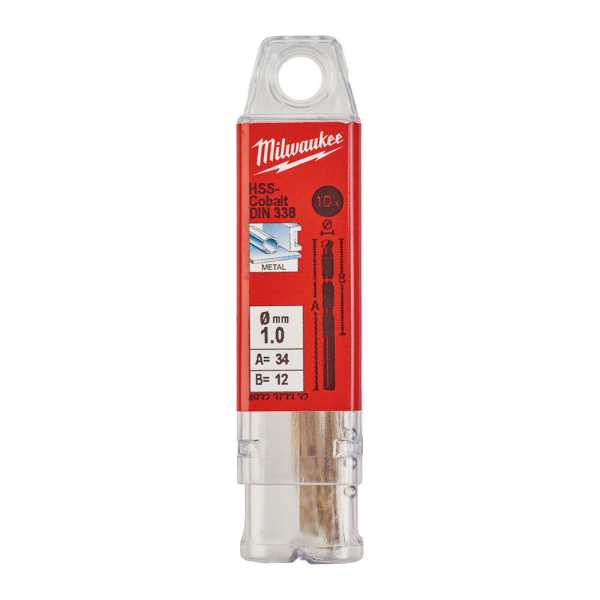 Milwaukee 1. 0x34 mm Altın Serisi HSS-G Co Metal Matkap Ucu - 10'lu