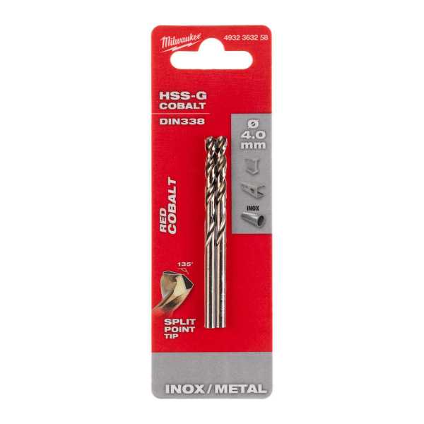 Milwaukee 4. 0x75 mm Altın Serisi HSS-G Co Metal Matkap Ucu - 2'li