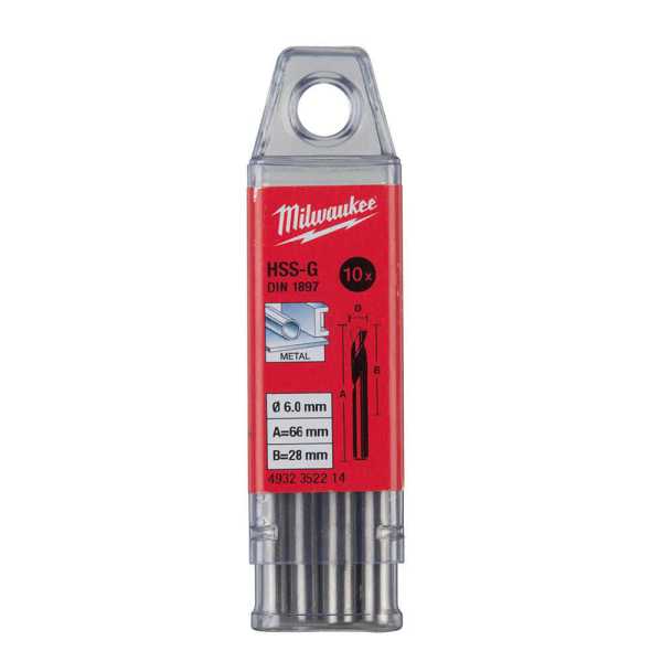 Milwaukee 10'lu 6x66 mm HSS Kısa Seri Metal Matkap Ucu