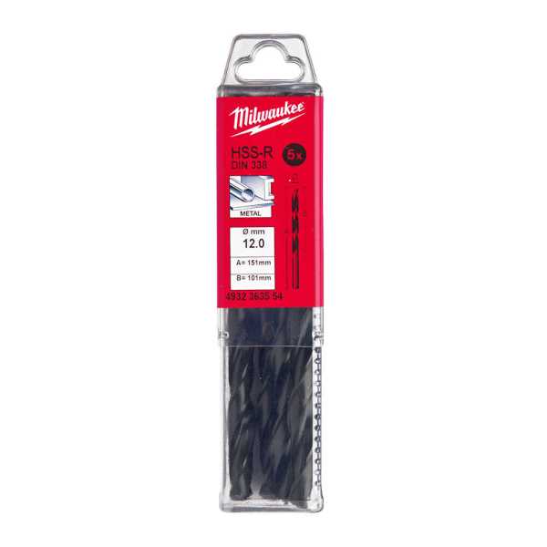 Milwaukee 12. 0x151 mm HSS-R Metal Matkap Ucu - 5'li