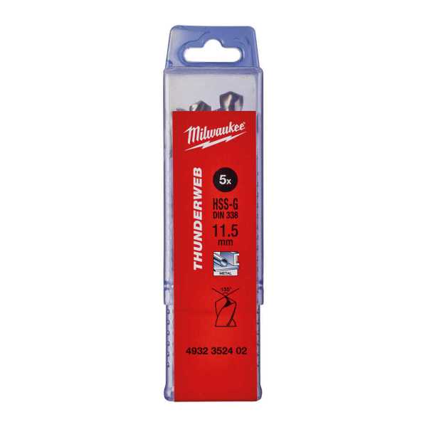 Milwaukee 11. 5x142 mm Thunderweb Serisi Metal Matkap Ucu - 5'li