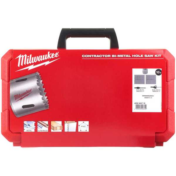 Milwaukee 10 Parça Contractor Bi-Metal Panç Seti