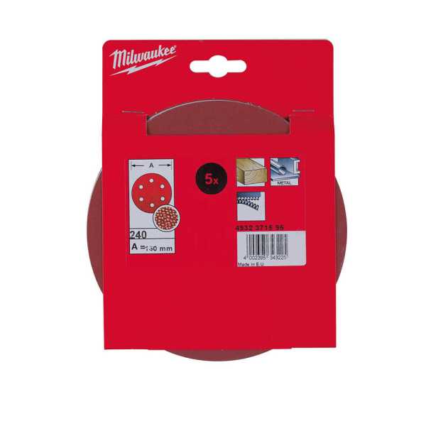 Milwaukee 240 Kum 150 mm Eksantrik Zımpara Tabanı - 5'li