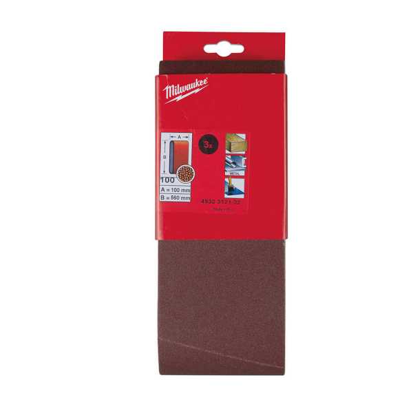 Milwaukee 100 Kum 100x560 mm Tank Zımpara Tabanı -3'lü