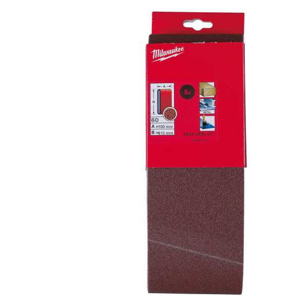 Milwaukee 100x610 mm 60 Kum Tank Zımpara Tabanı - 5'li