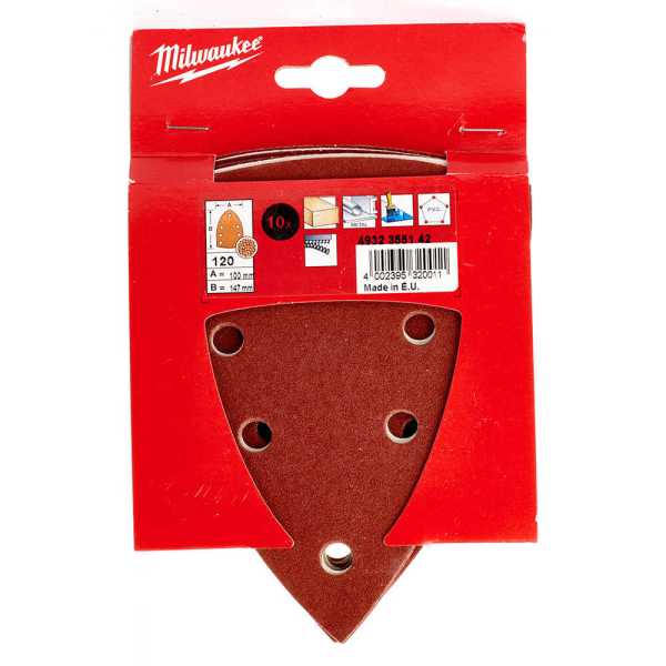 Milwaukee 100x147 mm 120 Kum Titreşim Zımpara Tabanı - 10'lu